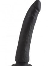 Dildo realistico Silicone E11 19 x 3 cm con Ventosa Nero