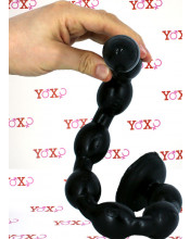 Snake Beads - Gut Snake Dildo Flessibile con 8 Bulbi 48 x 3,5 cm. Nero