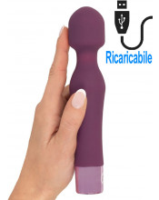 Wand Vibe - Massaggiatore per Clitoride in Silicone 18,4 x 4 cm. Magenta Ricaricabile con USB