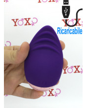 Conchiglia stimola clitoride in silicone viola ricaricabile USB 10,3 x 5,6 cm.