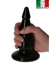 Cuneo anale Made in Italy progressivo nero con ventosa 12,5 x 3,2 cm.