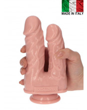 Fallo doppio Made in Italy color carne con ventosa 15,5 x 3,5 cm. (+2,5 cm.)
