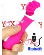 Omaggio lingue lecca clitoride in silicone magenta ricaricabile USB