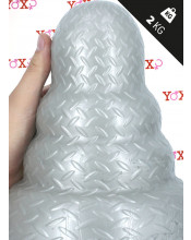 Tripole L - Cuneo Anale Gigante Effetto Metallo 22 x 14 cm. Grigio Chiaro