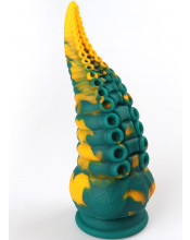 Dildo Anale Tentacolo di Piovra Gigante in Silicone 21,5 x 8 cm. Giallo e Verde