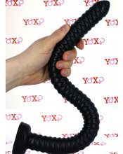 Savana - Gut Snake Dildo Flessibile con Rilievi Stimolanti 48,5 x 3,2 cm. Nero