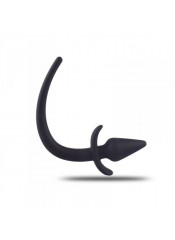 Cuneo Anale in Puro Silicone Nero con Coda da Cane 8 x 3,5 cm.