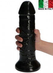 Fallo gigante Made in Italy color nero con ventosa 25,5 x 6,5 cm.