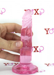 Fallo Realistico in Jelly Morbido e Flessibile Rosa 14,5 X 3 cm.