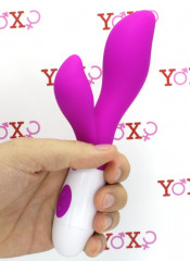 Vibratore rabbit Preston in silicone fucsia 20 x 3,4 cm.