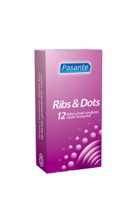 Yoxo Sexy Shop - PASANTE PROFILATTICI STIMOLANTI RIBS E DOTS 12 PEZZI