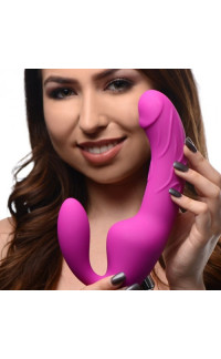 Yoxo Sexy Shop - Strap On Vibrante Senza Lacci in Puro Silicone con Vibrazione 21,5 x 3,8 cm.