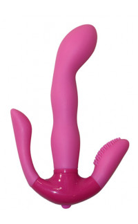 Yoxo Sexy Shop - Vibratore Punto G con Stimolatore Clitoride ed Anale in Puro Silicone 18 x 3,5 cm.