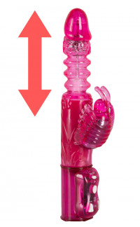 Yoxo Sexy Shop - Vibratore Rabbit con Spinta e Rotazione Crazy Clit Butterfly 22 X 3,2 cm.