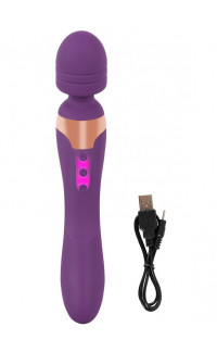 Yoxo Sexy Shop - Vibratore + Massaggiatore 2 Motori Ricaricabile USB in Puro Silicone 22 X 3,8 cm.