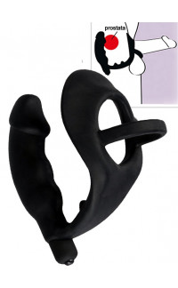 Yoxo Sexy Shop - Anello per Pene e Testicoli con Stimolatore Prostata Vibrante 13 x 3,3 cm.