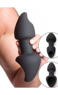 Yoxo Sexy Shop - Funnel Plug - Cuneo Anale Gigante Doppio a Tunnel in Silicone 25 x 8,4 e 6,8 cm. Nero