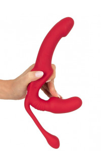 Yoxo Sexy Shop - Strap On senza lacci Triple Teaser con Triplo Vibratore, Ricaricabile USB con Telecomando