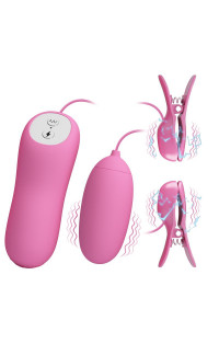 Yoxo Sexy Shop - Ovetto Vibrante con Morsetti Elettro Shock per capezzoli