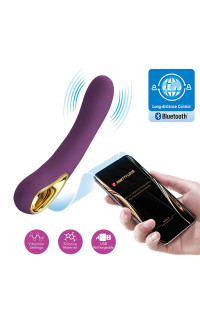 Yoxo Sexy Shop - Vibratore Ethan Vibe Viola Ricaricabile USB con APP 20x3,5 cm