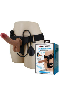 Yoxo Sexy Shop - Imbragatura Strap On per Donna Con Dildo Realistico Eiaculante e Vibrazione Oher 19x4,3 cm