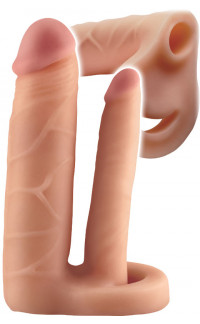Yoxo Sexy Shop - Guaina Fallica ingrossa Pene con Fallo per Doppia Penetrazione + Anello Fallico per Testicoli