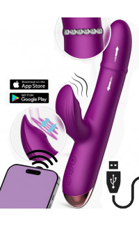 Yoxo Sexy Shop - Vibratore Rabbit Perline in Movimento, Vibrazione e Pulsazione APP Ricaricabile USB