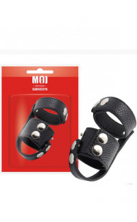Yoxo Sexy Shop - MOI - Double Trooper - Anello per Pene e Testicoli Regolabile in Robusta Ecopelle