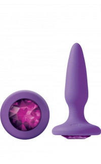 Yoxo Sexy Shop - Cuneo Anale in Puro Silicone con Gemma Fucsia 8 X 3 cm. Viola