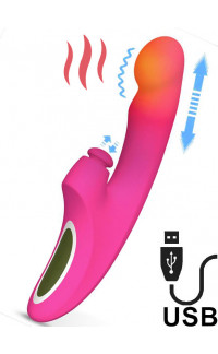 Yoxo Sexy Shop - Vibratore Rabbit Enles con Spinta, Riscaldamento e Vibrazione Ricaricabile USB