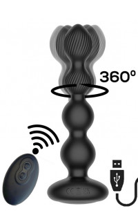 Yoxo Sexy Shop - Cuneo Anale a Sfere Telecomandato con Vibrazione, Oscillazione a 360 gradi - Ricaricabile USB