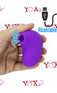 Yoxo Sexy Shop - Stimolatore clitoride impermeabile pulsante ed aspirante ricaricabile USB in silicone viola