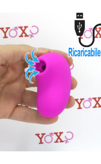 Yoxo Sexy Shop - Stimolatore clitoride impermeabile pulsante ed aspirante ricaricabile USB in silicone fucsia