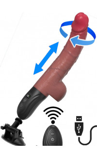 Yoxo Sexy Shop - Vibratore Realistico con Spinta e Oscillazione con Ventosa Removibile 16 x 4 cm e Telecomando
