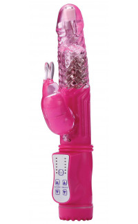 Yoxo Sexy Shop - Vibratore Rabbit BUNNY PINKLY con Testa e Perle Rotanti 22 x 3,2 cm.