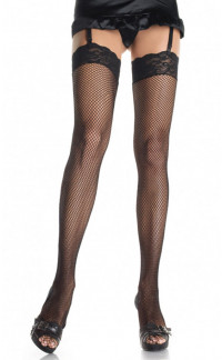 Yoxo Sexy Shop - LEG AVENUE Calze a Rete con Autoreggente FISHNET - Taglia Unica Elasticizzata (Tg.38-48)