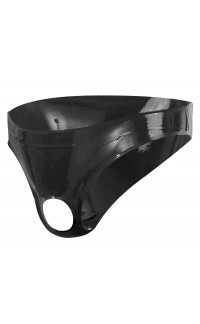 Yoxo Sexy Shop - Slip Uomo In Latex Nero Con Apertura
