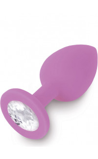 Yoxo Sexy Shop - Cuneo Anale Lilla in PURO SILICONE con Gemma Tipo Diamante 7,5 x 3 cm.