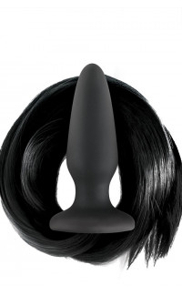 Yoxo Sexy Shop - Cuneo Anale 10 X 3,3 CM. con Coda da Cavallo di 60 cm. Nera