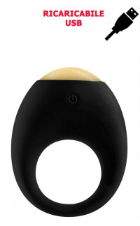 Yoxo Sexy Shop - Anello Fallico Vibrante Ricaricabile USB in Puro Silicone 