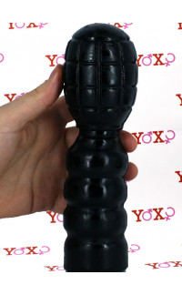 Yoxo Sexy Shop - Mills Bomb - Cuneo Anale a Forma di Granata con Rilievi 21,5 x 6,2 cm. Nero