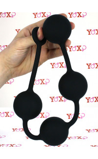 Yoxo Sexy Shop - Catena Anale di 55 cm. in Puro Silicone con 4 Palle da 6 cm. Nero