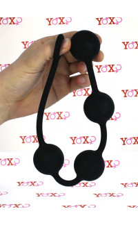 Yoxo Sexy Shop - Catena Anale di 42 cm. in Puro Silicone con 4 Sfere da 4 cm. Nero