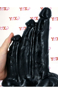 Yoxo Sexy Shop - Mission Triplicate - Dildo Triplo Gigante per Tripla Penetrazione 26 x 14 cm. Nero