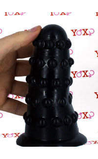 Yoxo Sexy Shop - Spotyfass - Cuneo Anale con Rilievi 16 x 7 cm. Nero