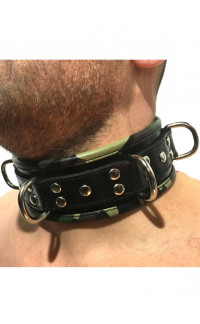 Yoxo Sexy Shop - Collare Regolabile in Pelle di Alta Qualità Spessore 4 mm. con Anelli Metallici