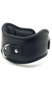Yoxo Sexy Shop - Collare Regolabile Imbottito in Pelle con Anello per Guinzaglio Nero