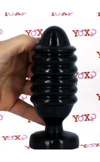 Yoxo Sexy Shop - Fragment - Cuneo Anale con Rilievi 15,5 x 5,5 cm. Nero