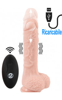 Yoxo Sexy Shop - Vibratore Realistico con Spinta in Silicone con Telecomando Wireless 21 x 4,2 cm. color Carne