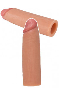 Yoxo Sexy Shop - Guaina allunga pene +4,5 cm. color carne 16,5 x 3 cm.